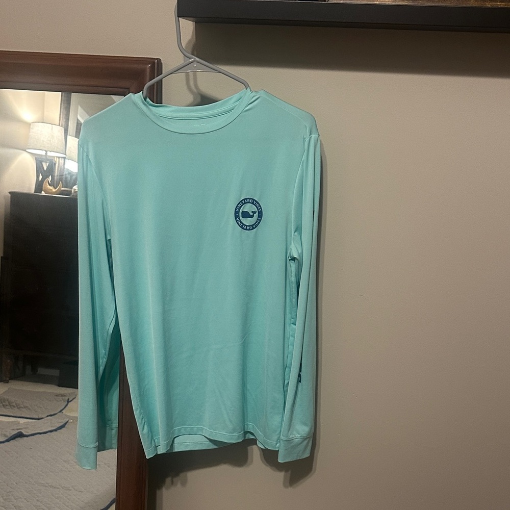 Vineyard Vines Light Blue Long Sleeve Performance Tee